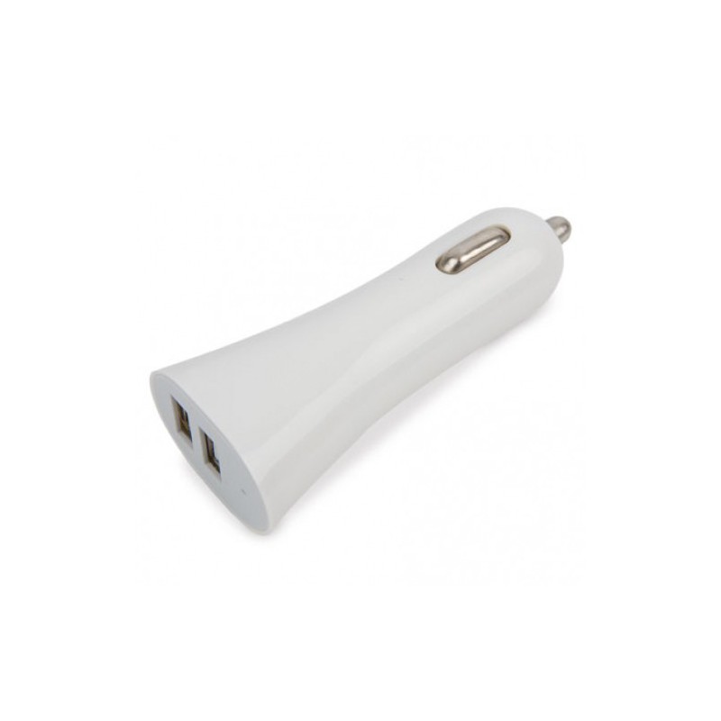 Cargador De Coche Doble Usb Blanco