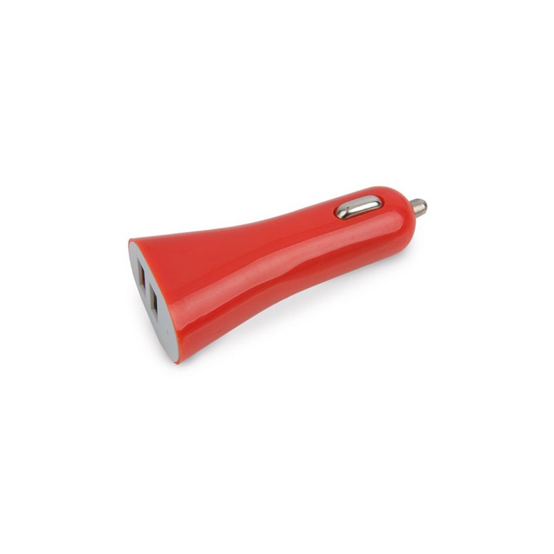 Cargador De Coche Doble Usb Rojo