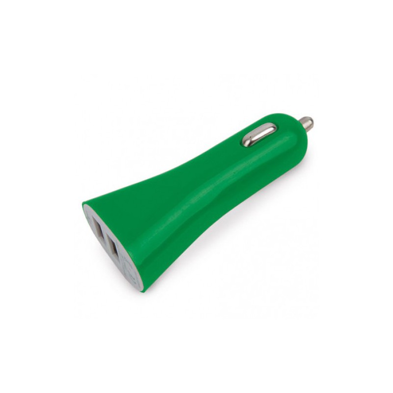 Cargador De Coche Doble Usb Verde