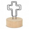 MEMO CLIP CON BASE DE MADERA CRUCI