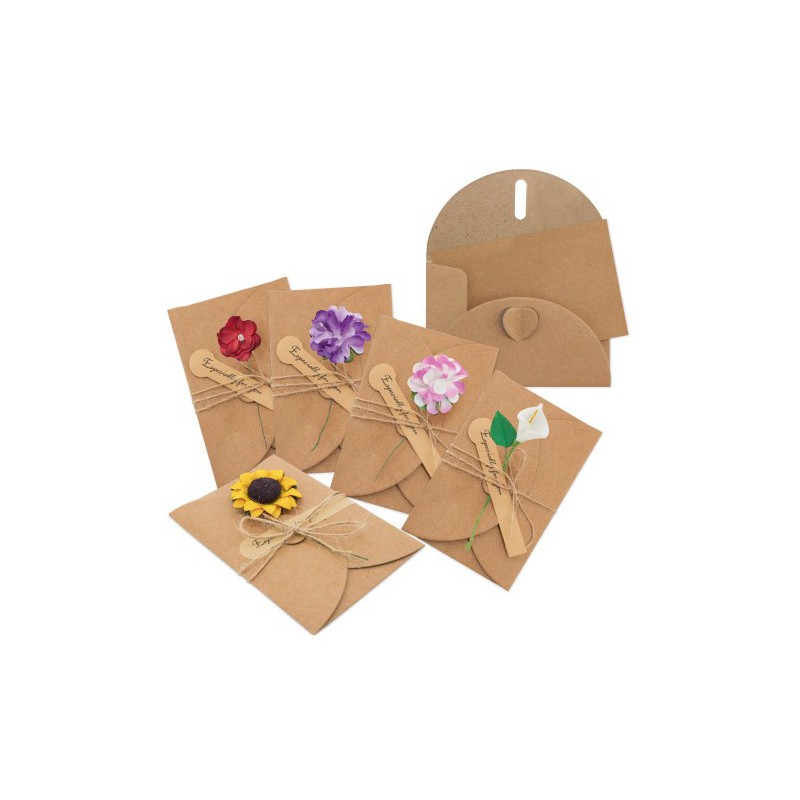 Tarjetas Vintage Flores Secas (Pack De 10)