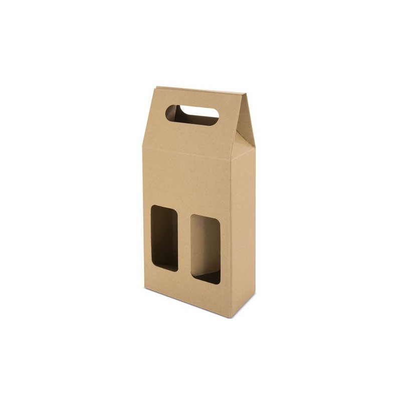 Caja Carton Ventana 2 Botellas