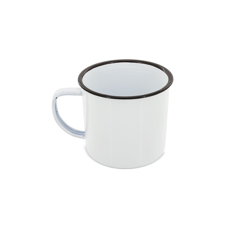 Mug Metálica Esmaltada “Retro” Reborde